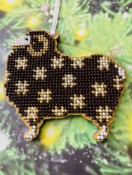 Сами с усами. Набор для вышивания "Барашек шоколадный с золотом" 8,5х8, арт. С006-03 