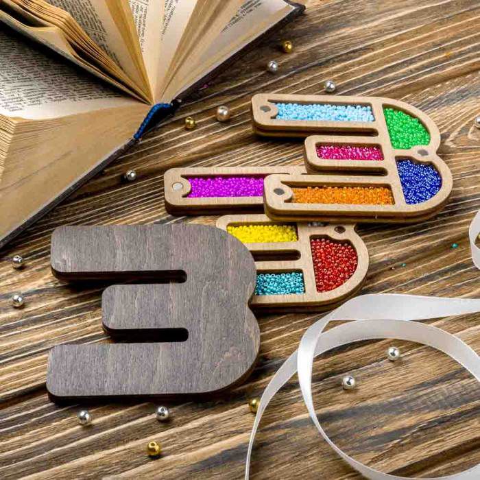 Органайзер для бисера "Алфавит" ВОЛШЕБНАЯ СТРАНА,  FLZB-174(3), 9х9см