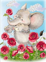 НЛ5-013 Набор для вышивания лентами ТМ Наследие "Радостный слоник"