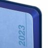 Ежедневник датированный 2023 А5 138x213 мм BRAUBERG "Metropolis Mix", под кожу, голубой, 114118