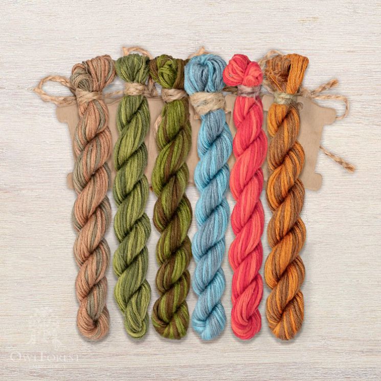 Набор ниток OwlForest для схемы «Улиточковый сад» (ПНК) 40 каунт в 1 нить Нмул-УС179-2401 