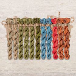 НМул-УС179-3283  Набор ниток OwlForest для схемы «Улиточковый сад» (DMC) 28 каунт в 3 нити