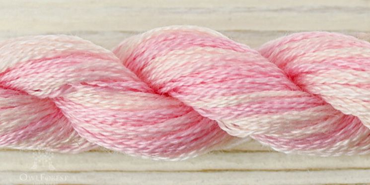 3506 Нитки ручного окрашивания OwlForest на основе DMC, пасма 8 метров Яблоневый цвет