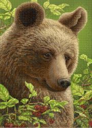 БСА2-063 Алмазная мозаика Наследие "Медвежонок в малиннике"