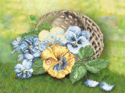 КБ-461 Схема для вышивания бисером ТМ Наследие "Анютины глазки"
