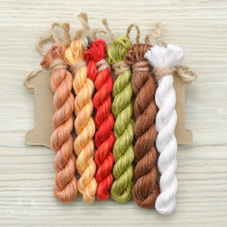 НМул-ПУ-2401 Набор ниток OwlForest для схемы «Пасхальное утро» (ПНК) 36 каунт в 2 нити, 40 каунт в 1 нить