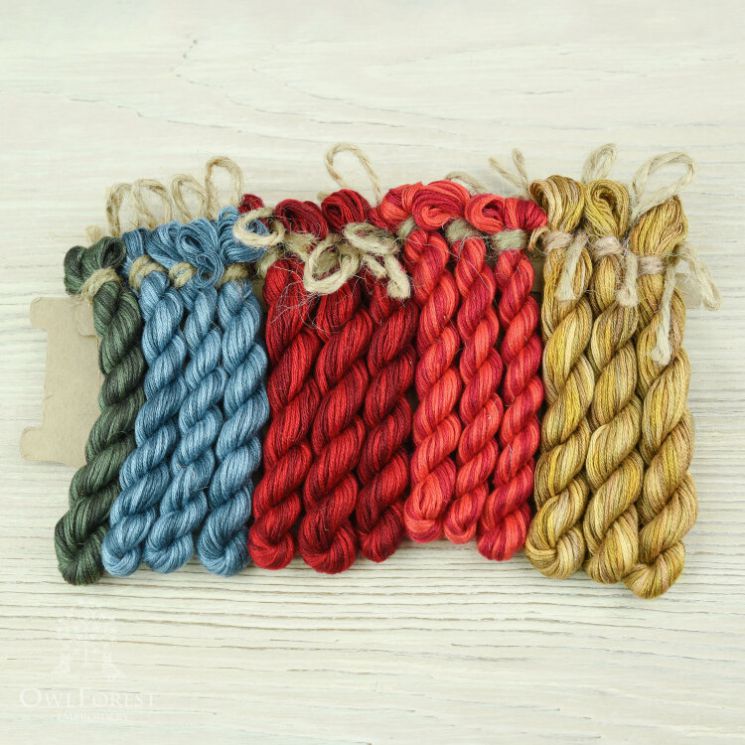 НМул-РМ-2283 Набор ниток OwlForest для схемы «Русские мотивы» (ПНК Кирова) 28 каунт в 3 нити