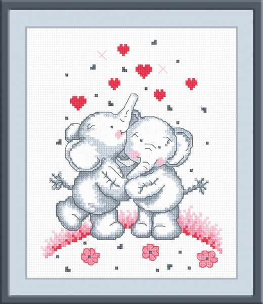 Набор для вышивания крестом ОВЕН "Слоники" 479
