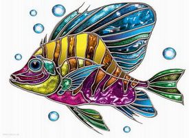 Алмазная вышивка Милато "Рыба-ангел, витраж" N-192