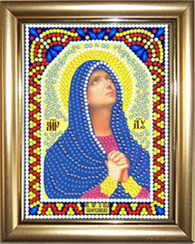 ИМРА5-091 Алмазная мозаика ТМ НАСЛЕДИЕ с рамкой "Скорбящая Пресвятая Богородица"