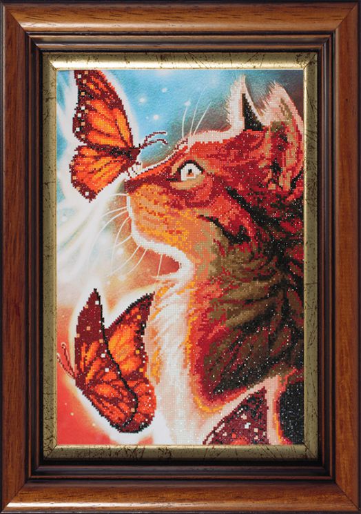 Алмазная мозаика Color Kit "Кошка с бабочками" 10013