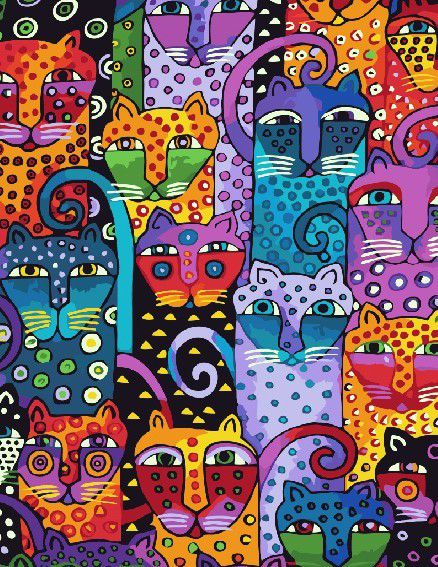 Картина по номерам Paintboy "Цветные кошки" GX9372