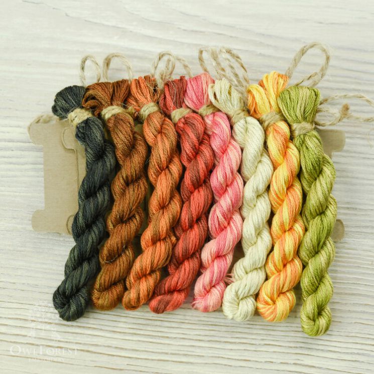 НМул-ОК-3401 Набор ниток OwlForest для схемы «Осенние коты» (DMC) 40 каунт в 1 нить