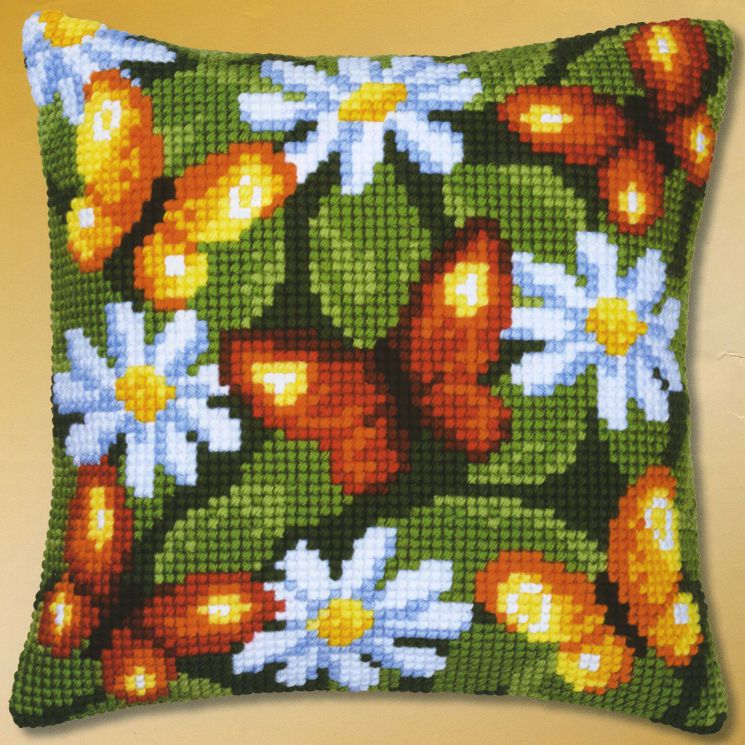 Набор для вышивания крестом Vervaco "Бабочки и цветы"