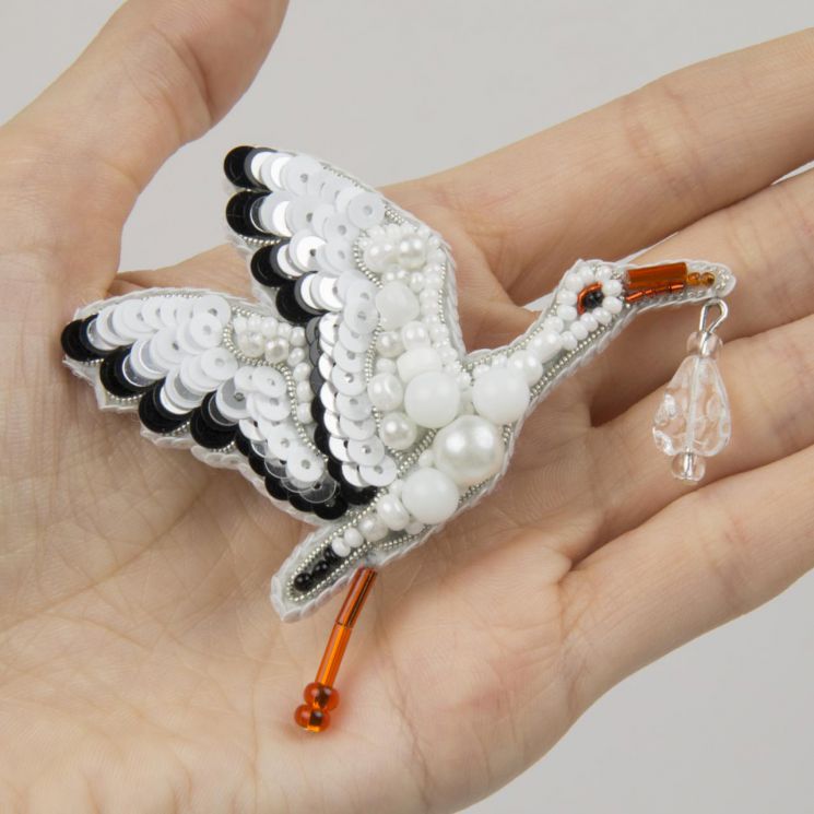 БП-310 Набор для изготовления броши Crystal Art "Аист"