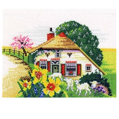 Набор для вышивания крестом Pako "Сельский пейзаж. Весна" 238-593