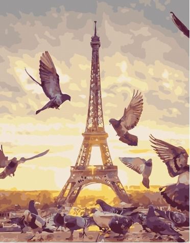 PK49024 Картина по номерам PAINTBOY "Парижские голуби" Эксклюзив