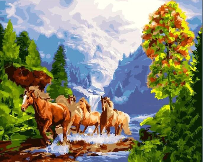 GХ23993 Картина по номерам Paintboy "Вольные скакуны"