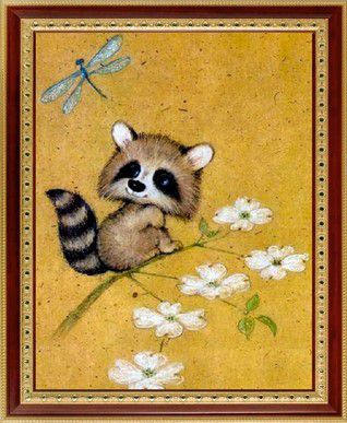 Алмазная мозаика PSP "Енотик и стрекоза" 227