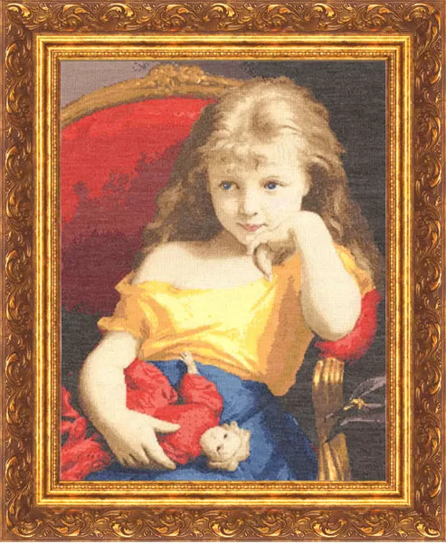 Набор для вышивания Золотое Руно "Девочка с куклой" МК-008