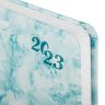 Ежедневник датированный 2023 А5 138x213 мм BRAUBERG "Marble", под кожу, синий, 114021