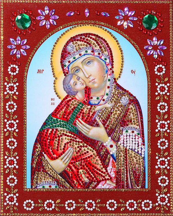 IF009 Алмазные иконы фигурными стразами Color Kit "Пресвятая Богородица Владимирская"