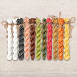 НМул-М186-2322 Набор ниток OwlForest для схемы «Матрешки» (ПНК) 32, 36 каунт в 2 нити