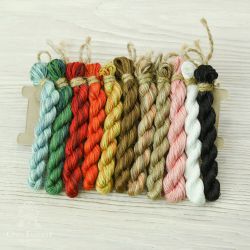 НМул-Еж-3322 Набор ниток OwlForest для схемы «Ежиная полянка» (DMC) универсальный