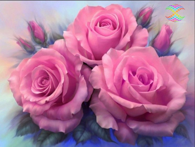  Алмазная мозаика Алмазное Хобби "Розовые розы" Ah3537