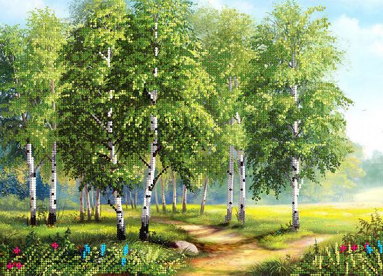 КБ-429 Схема для вышивания бисером ТМ Наследие "Берёзовая роща"
