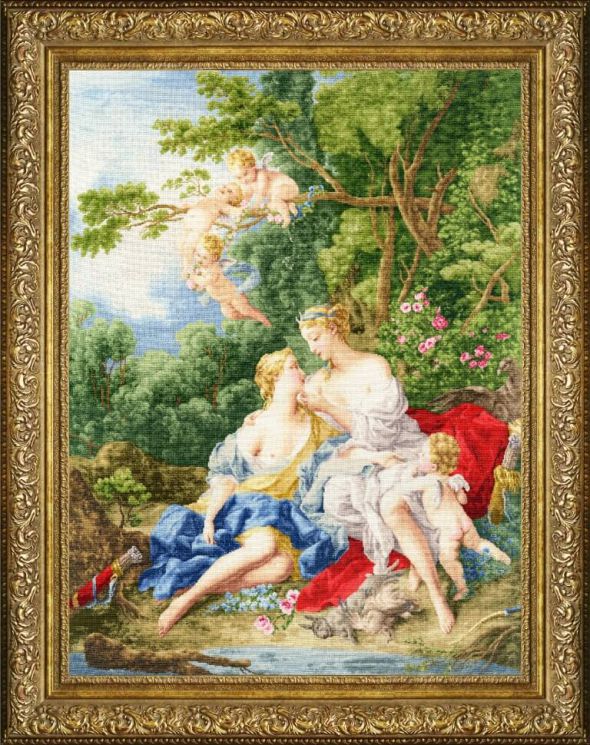 МК-055 Набор для вышивания Золотое Руно "Юпитер и Каллисто 1744 г." по картине Франсуа Буше