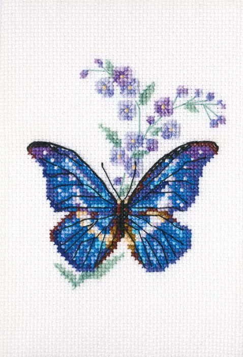 Набор для вышивания крестом РТО "Синюха и бабочка" ЕН364