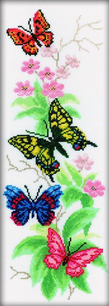 Набор для вышивания крестом РТО "Бабочки и цветы" М146